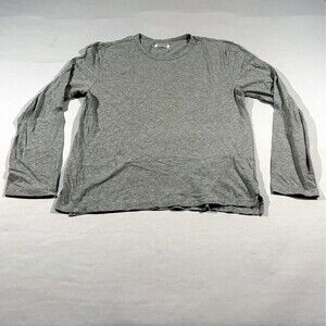 Made For ITALIC Womens Gray Crew Long Sleeve Pullover Shirt Cotton Top Sz L